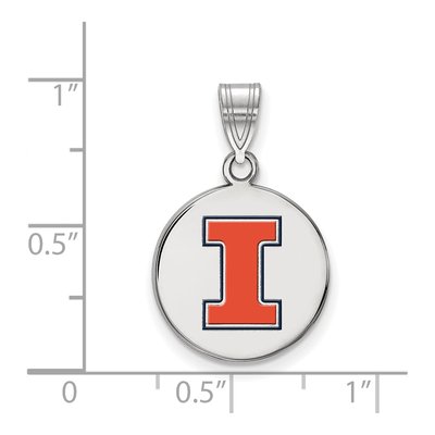 University of Illinois Sterling Silver Medium Letter I Pendant – view 2