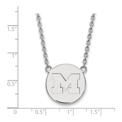 University of Michigan Sterling Silver Large Wolverines Letter M Necklace – view 2