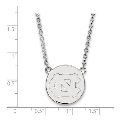 University of North Carolina Sterling Silver Large UNC Tar Heels Disc Necklace – view 2