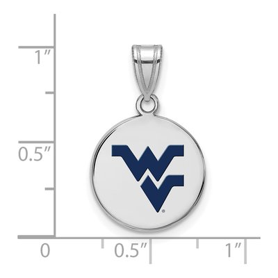 West Virginia University Sterling Silver Medium Enameled Disc Pendant – view 2