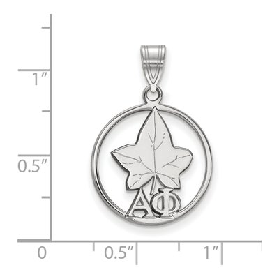 Alpha Phi Sterling Silver Medium Circle Pendant – view 2
