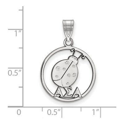 Alpha Sigma Alpha Sterling Silver Medium Symbol Pendant – view 2