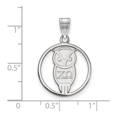 Chi Omega Sterling Silver Medium Sorority Pendant – view 2