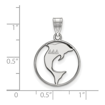Delta Delta Delta Sterling Silver Medium Tri Sorority Pendant – view 2