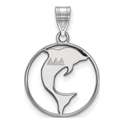 Delta Delta Delta Sterling Silver Medium Tri Sorority Pendant