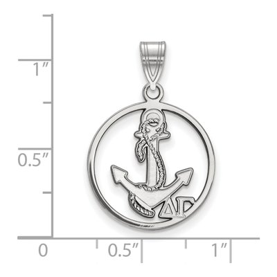 Delta Gamma Sterling Silver Medium Circle Pendant – view 2
