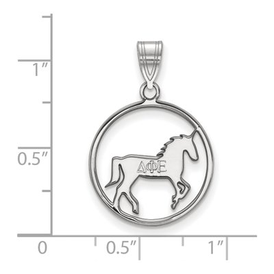 Delta Phi Epsilon Sterling Silver Sorority Symbol Medium Circle Pendant – view 2