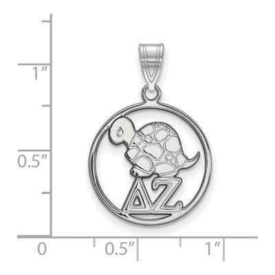 Delta Zeta Sterling Silver Medium Sorority Pendant – view 2