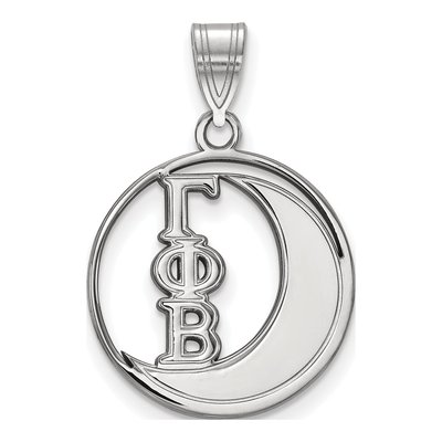 Gamma Phi Beta Sterling Silver Medium Sorority Circle Pendant