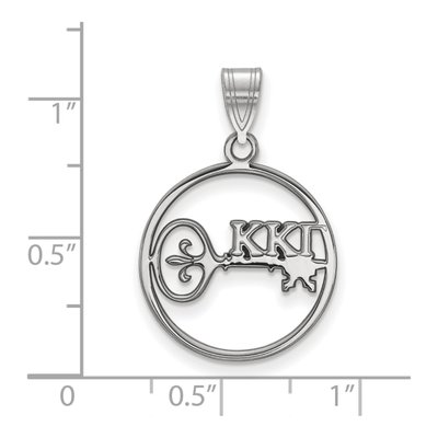 Kappa Kappa Gamma Sterling Silver Medium Circle Pendant – view 2