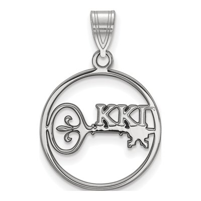 Kappa Kappa Gamma Sterling Silver Medium Circle Pendant