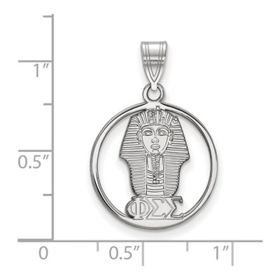 Phi Sigma Sigma Sterling Silver Sorority Symbol Medium Circle Pendant – view 2