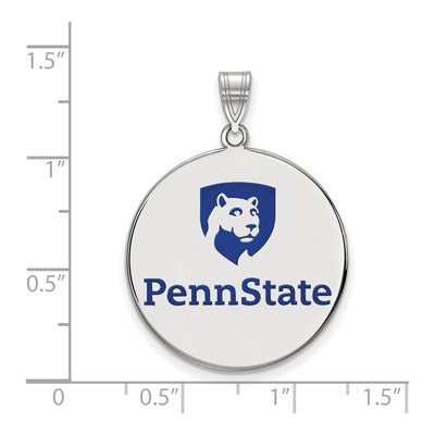 Pennsylvania State University Sterling Silver Penn Extra Large Enamel Disc Pendant – view 2