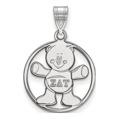 Sigma Delta Tau Sterling Silver Sorority Symbol Medium Circle Pendant