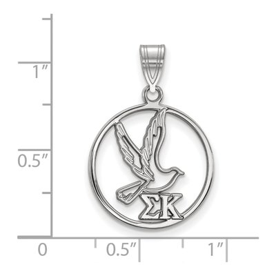 Sigma Kappa Sterling Silver Medium Circle Pendant – view 2