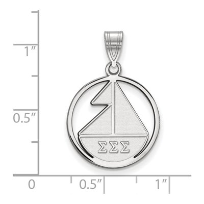 Sigma Sigma Sigma Sterling Silver Medium Circle Pendant – view 2