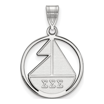 Sigma Sigma Sigma Sterling Silver Medium Circle Pendant