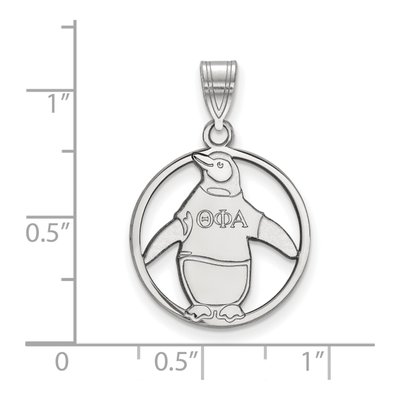 Theta Phi Alpha Sterling Silver Sorority Symbol Medium Circle Pendant – view 2