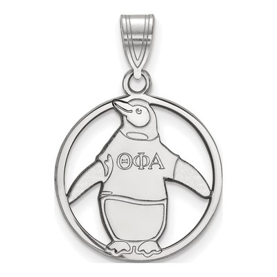 Theta Phi Alpha Sterling Silver Sorority Symbol Medium Circle Pendant