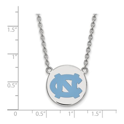 University of North Carolina Sterling Silver Large UNC Tar Heels Enamel Disc Necklace – view 2