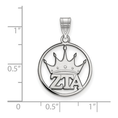 Zeta Tau Alpha Sterling Silver Medium Circle Pendant – view 2