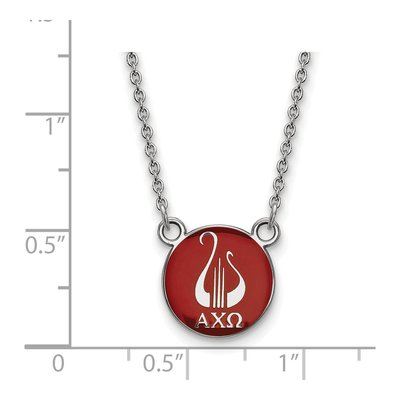 Alpha Chi Omega Sterling Silver Small Enamel Necklace – view 2