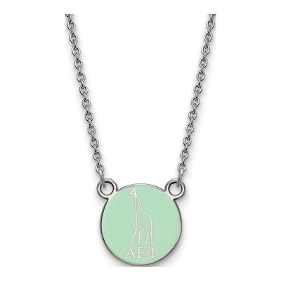 Alpha Epsilon Phi Sterling Silver Extra Small Sorority Pendant Necklace
