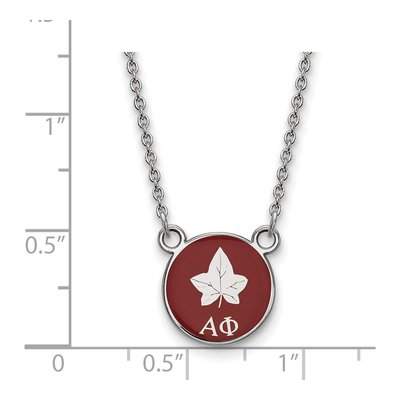 Alpha Phi Sterling Silver Small Enamel Pendant Necklace – view 2