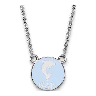 Delta Delta Delta Sterling Silver Small Tri Sorority Necklace
