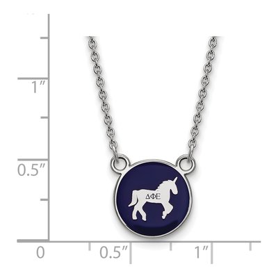 Delta Phi Epsilon Sterling Silver Small Enamel Necklace – view 2
