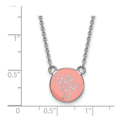 Delta Zeta Sterling Silver Small Sorority Pendant Necklace – view 2