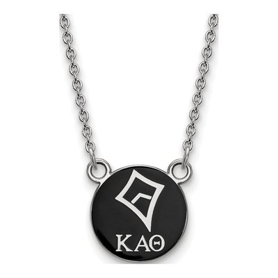 Kappa Alpha Theta Sterling Silver Sorority Symbol Small Color Enamel Necklace