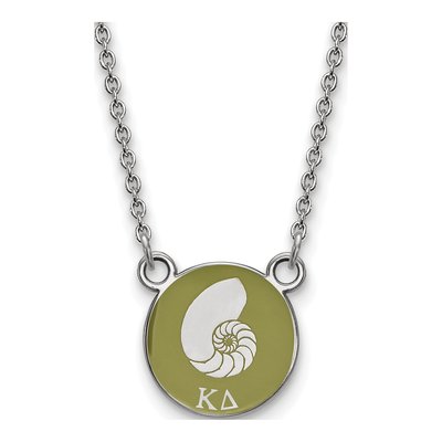 Kappa Delta Sterling Silver Small Enamel Necklace