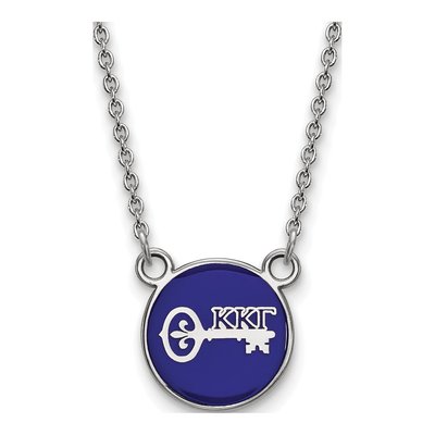 Kappa Kappa Gamma Sterling Silver Small Enamel Necklace