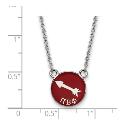 Pi Beta Phi Sterling Silver Small Enamel Pendant Necklace – view 2