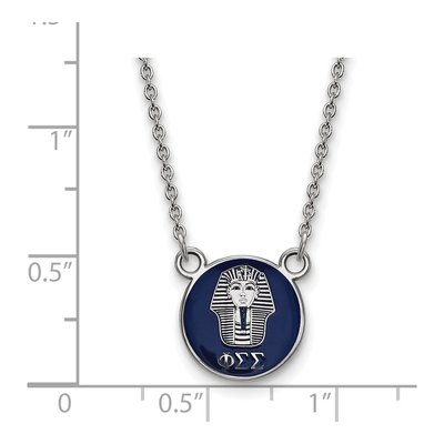 Phi Sigma Sigma Sterling Silver Sorority Symbol Small Color Enamel Necklace – view 2