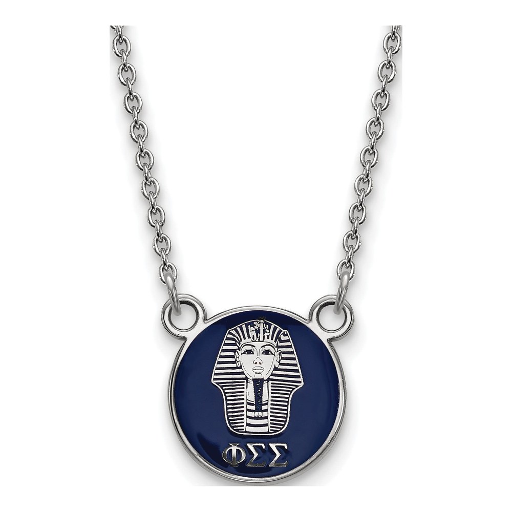Phi Sigma Sigma Sterling Silver Sorority Symbol Small Color Enamel Necklace