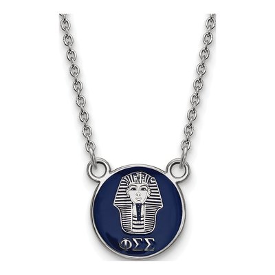 Phi Sigma Sigma Sterling Silver Sorority Symbol Small Color Enamel Necklace