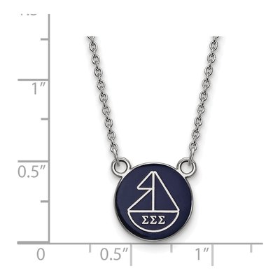 Sigma Sigma Sigma Sterling Silver Sorority Symbol Small Color Enamel Necklace – view 2