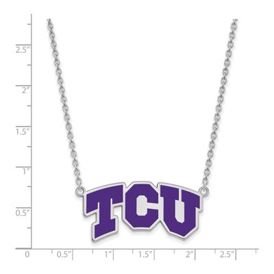 Texas Christian University Sterling Silver Large TCU Horned Frogs Pendant Necklace – view 2