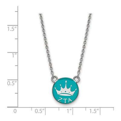 Zeta Tau Alpha Sterling Silver Small Enamel Necklace – view 2