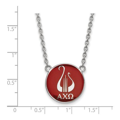 Alpha Chi Omega Sterling Silver Sorority Symbol Large Color Enamel Necklace – view 2