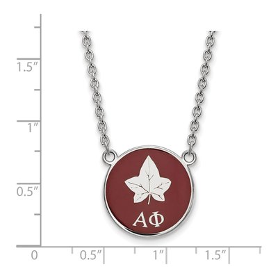Alpha Phi Sterling Silver Medium Enamel Necklace – view 2