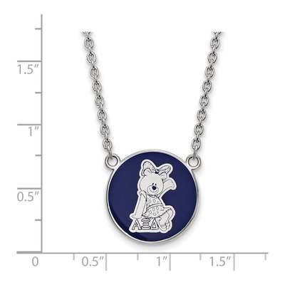 Alpha Xi Delta Sterling Silver Sorority Symbol Large Color Enamel Necklace – view 2