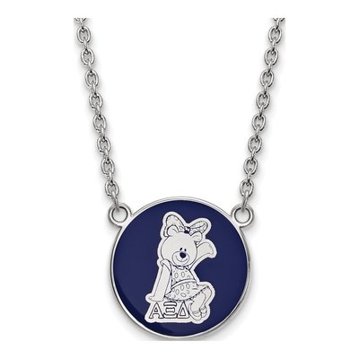 Alpha Xi Delta Sterling Silver Sorority Symbol Large Color Enamel Necklace