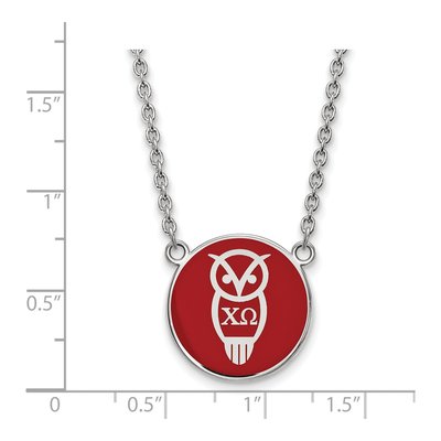 Chi Omega Sterling Silver Large Symbol Necklace – view 2