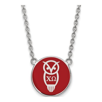 Chi Omega Sterling Silver Large Symbol Necklace
