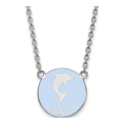 Delta Delta Delta Sterling Silver Large Tri Sorority Necklace