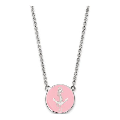 Delta Gamma Sterling Silver Large Enamel Necklace