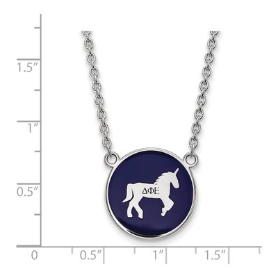 Delta Phi Epsilon Sterling Silver Large Enamel Necklace – view 2